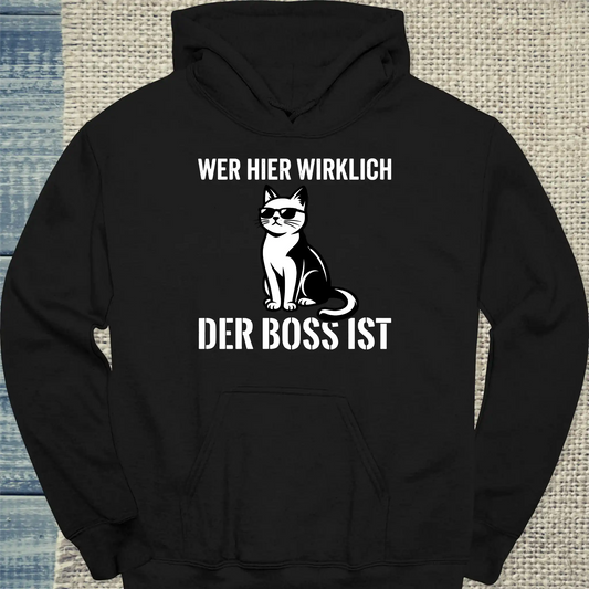 Hoodie - Der Boss - Unisex - Katze Schwarz