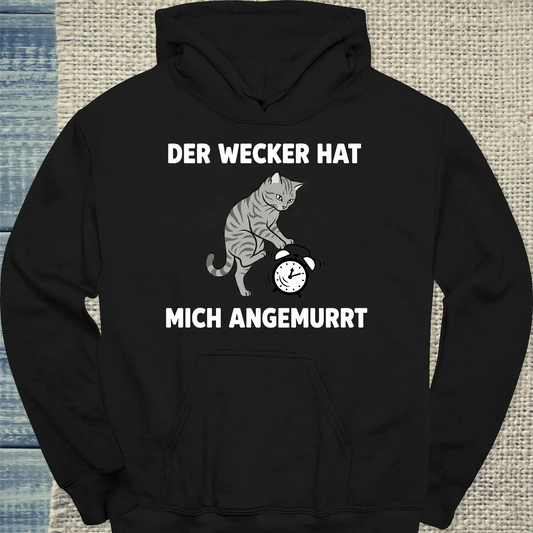 Hoodie - Der Wecker - Unisex - Katze Schwarz
