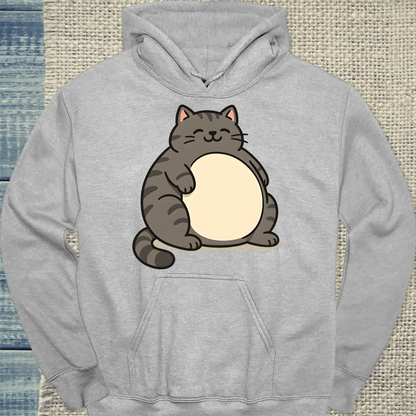 Hoodie - Dicke Katze - Unisex - Katze Grau