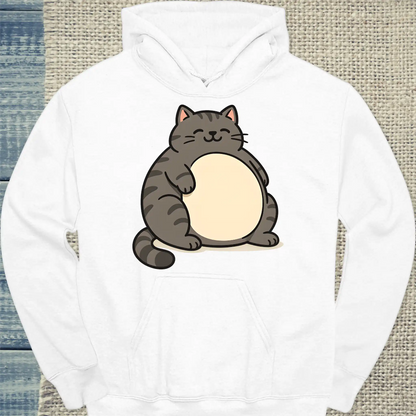 Hoodie - Dicke Katze - Unisex - Katze Weiß