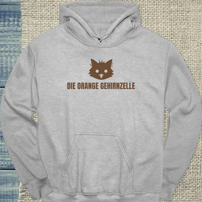 Hoodie - Die Orange Gehirnzelle - Unisex - Katze Grau