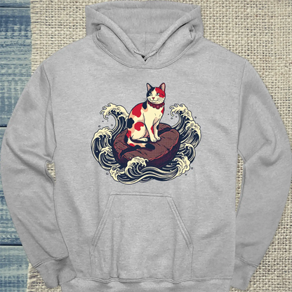 Hoodie - Dream - Unisex - Katze & Kaffee Grau