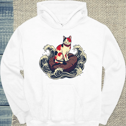 Hoodie - Dream - Unisex - Katze & Kaffee Weiß