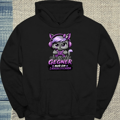 Hoodie - Du bist kein Gegner - Unisex - Katze Schwarz