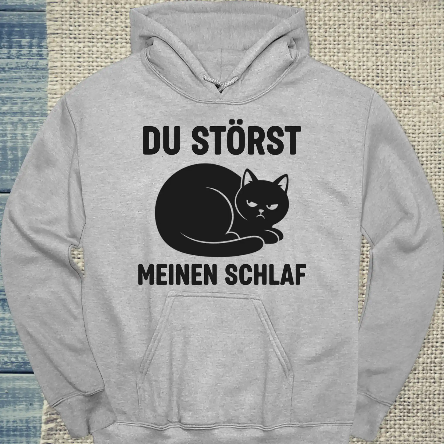 Hoodie - Du störst meinen Schlaf - Unisex - Katze Grau