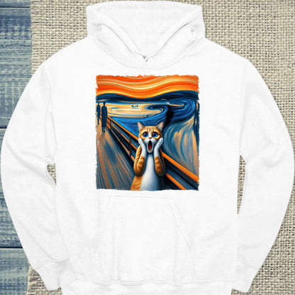 Hoodie - Edvard Munch - Schreiende Katze - Unisex - Katze Weiß