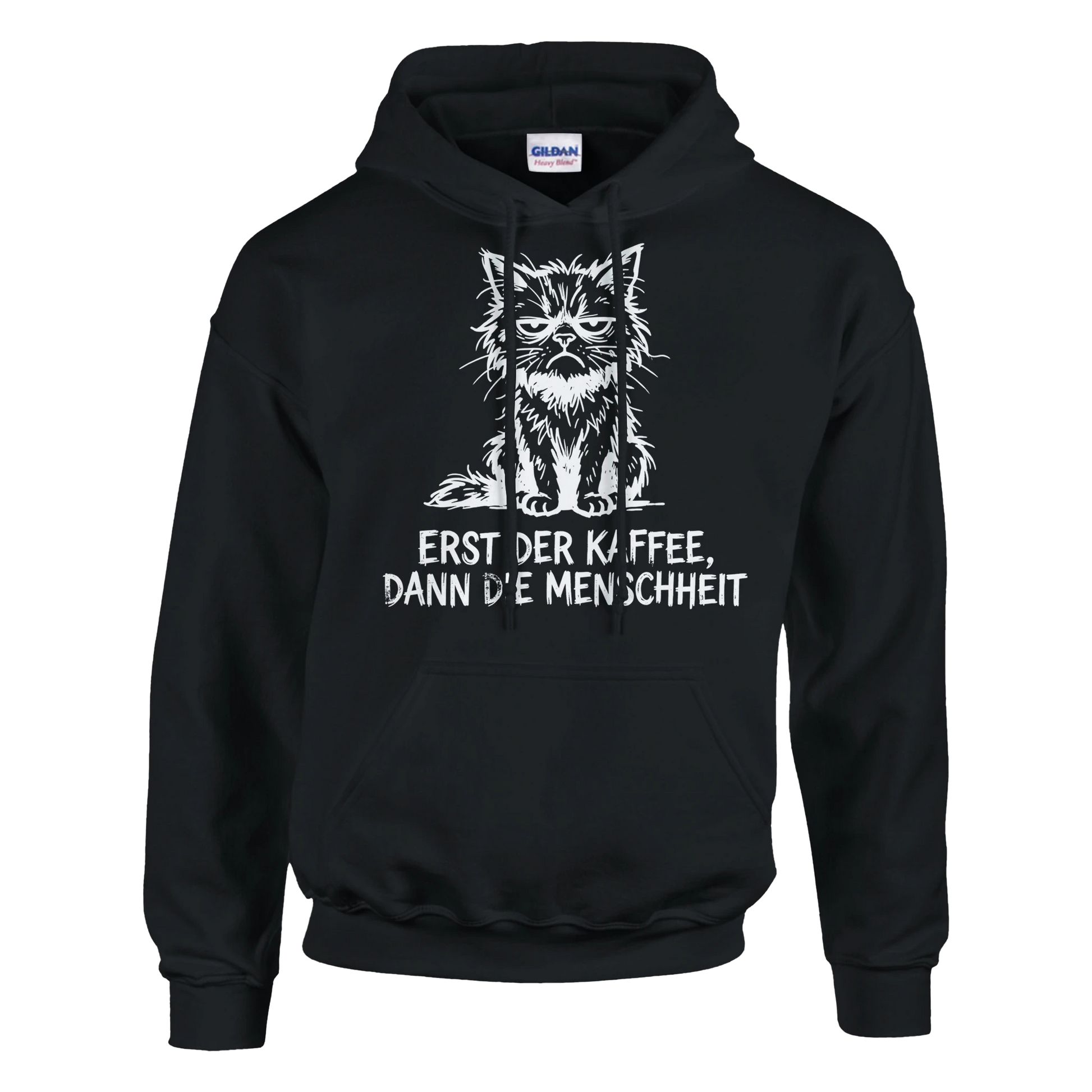 Hoodie - Erst der Kaffee, Dann die Menschheit - Unisex - Katze & Kaffee