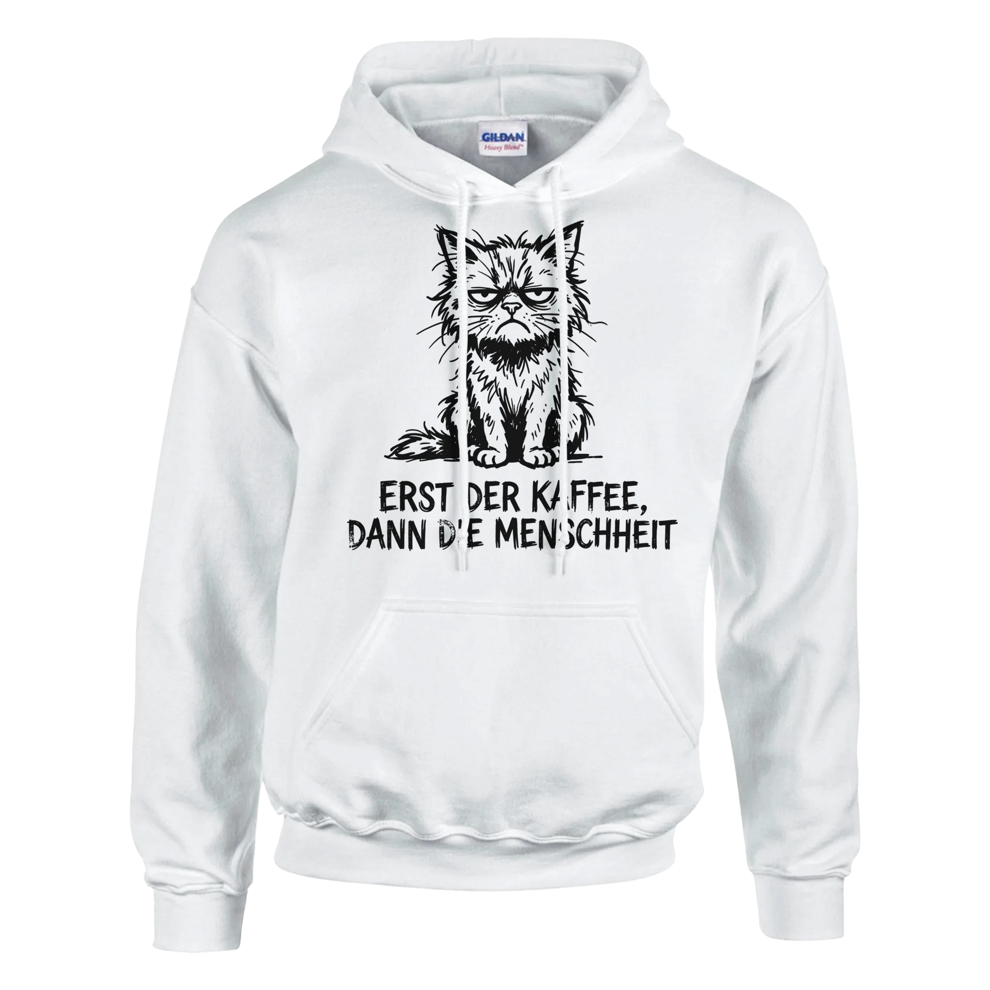 Hoodie - Erst der Kaffee, Dann die Menschheit - Unisex - Katze & Kaffee