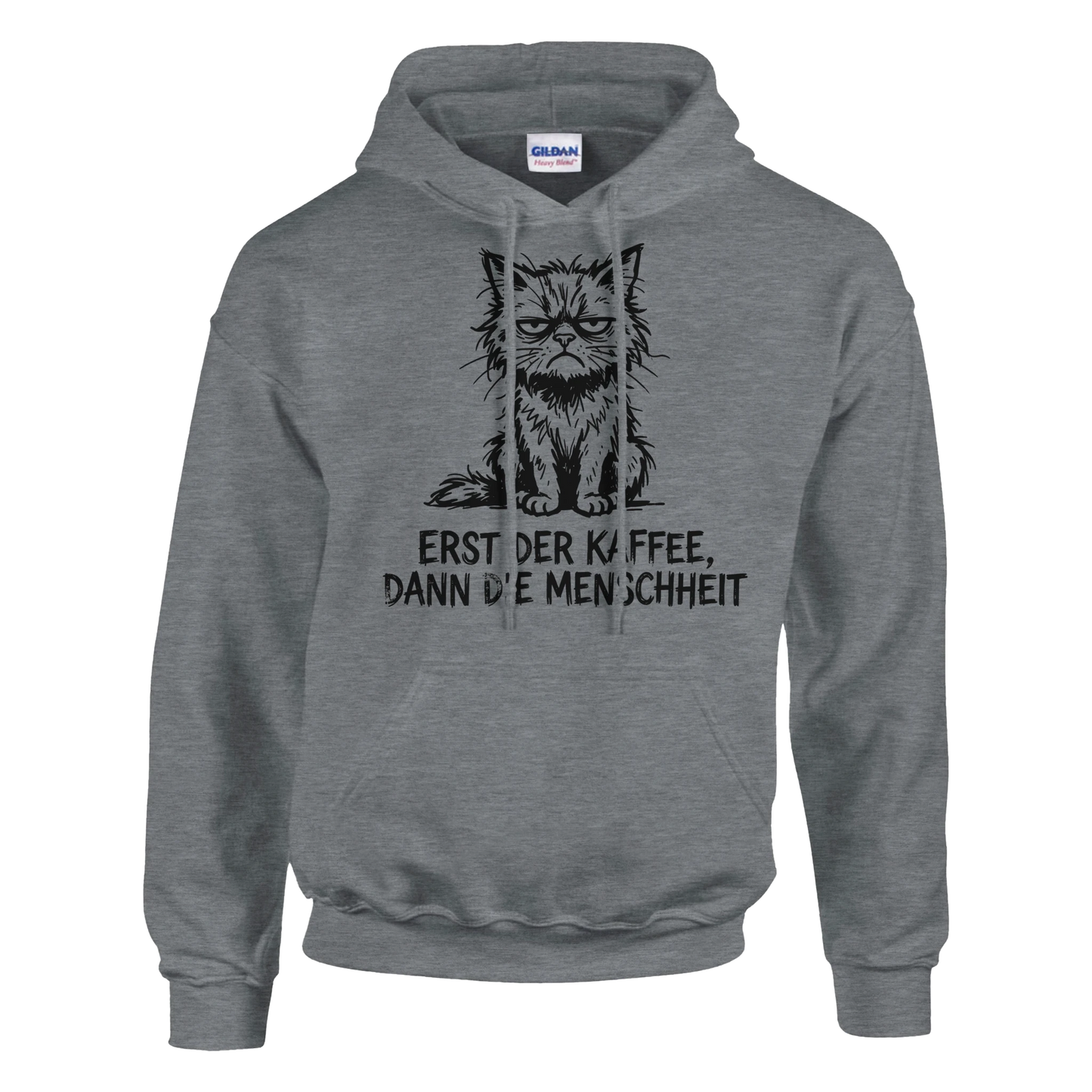 Hoodie - Erst der Kaffee, Dann die Menschheit - Unisex - Katze & Kaffee