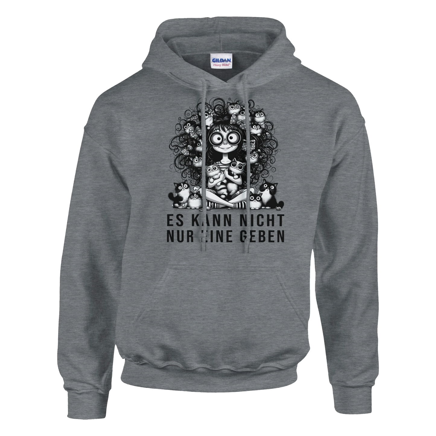 Hoodie - Es kann nicht nur eine geben - Unisex - Kaffee, Cat Lady Grau