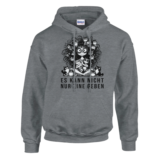 Hoodie - Es kann nicht nur eine geben - Unisex - Kaffee, Cat Lady Grau