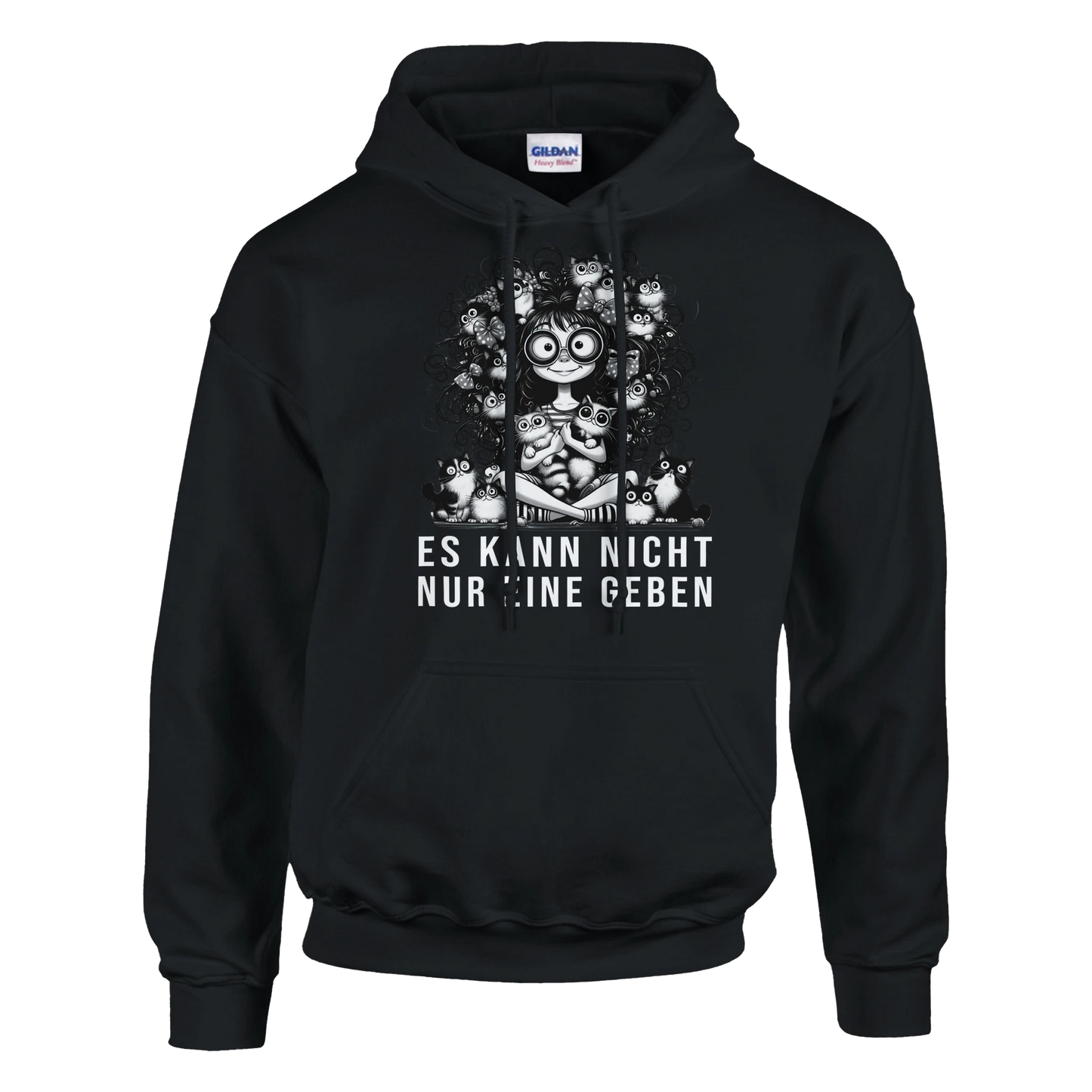 Hoodie - Es kann nicht nur eine geben - Unisex - Kaffee, Cat Lady Schwarz