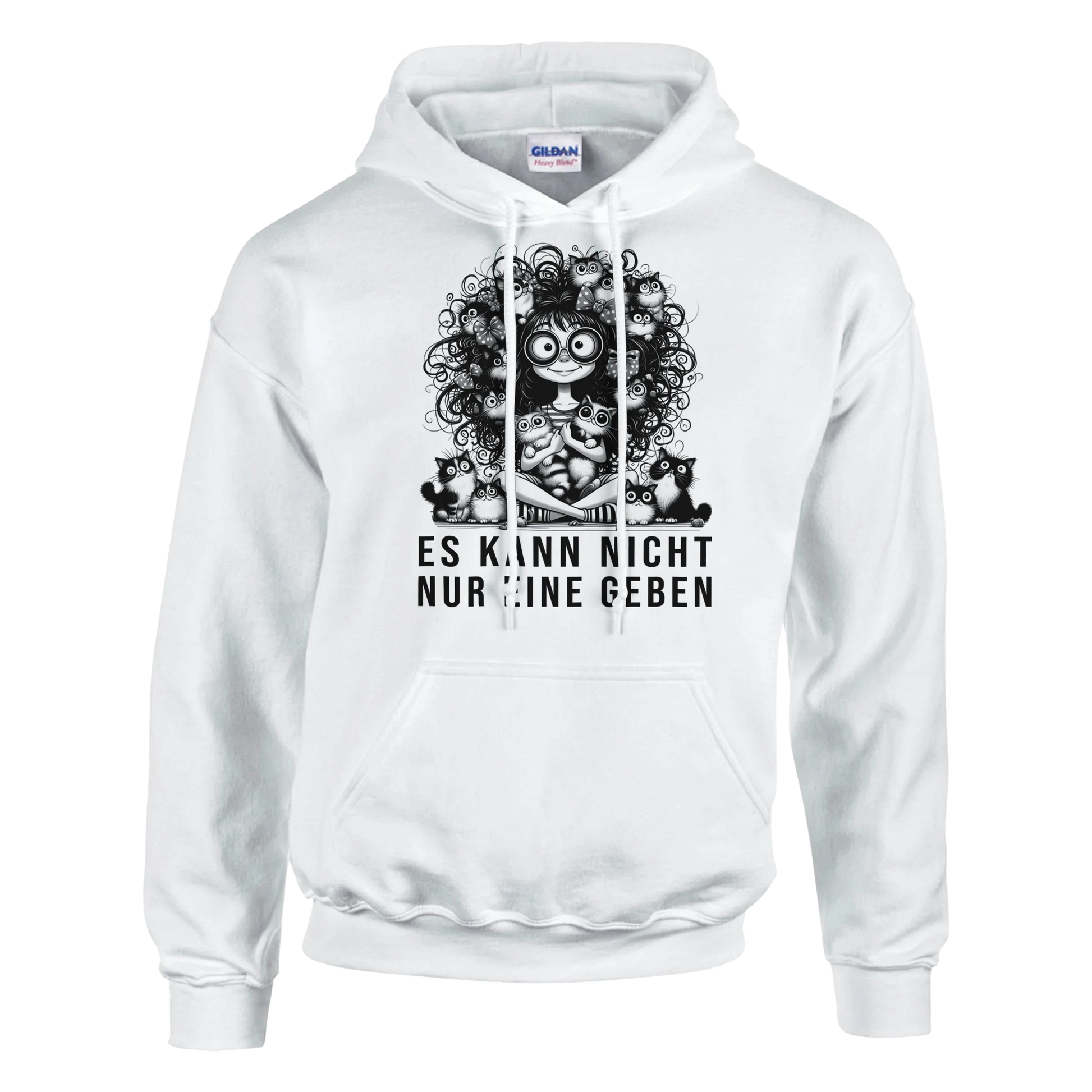 Hoodie - Es kann nicht nur eine geben - Unisex - Kaffee, Cat Lady Weiß