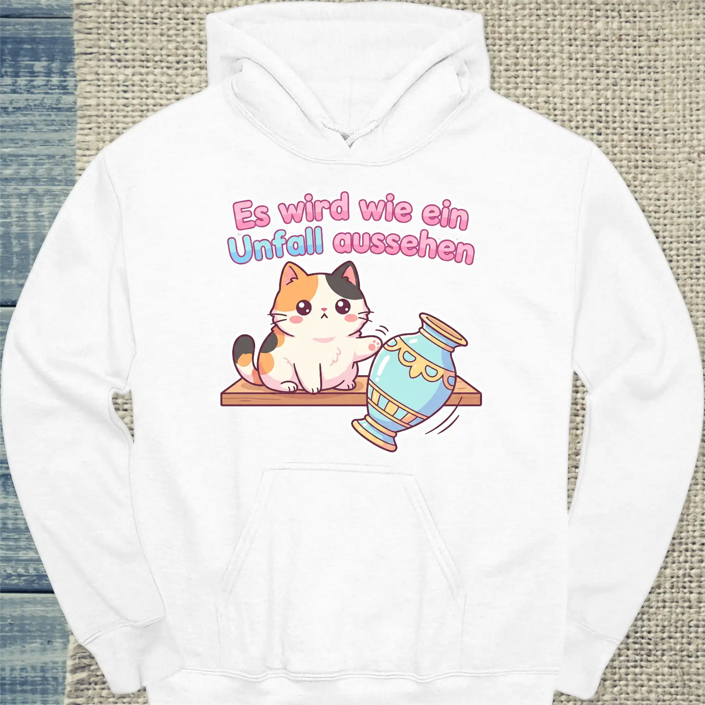 Hoodie - Es wird wie ein Unfall aussehen - Unisex - Katze Weiß