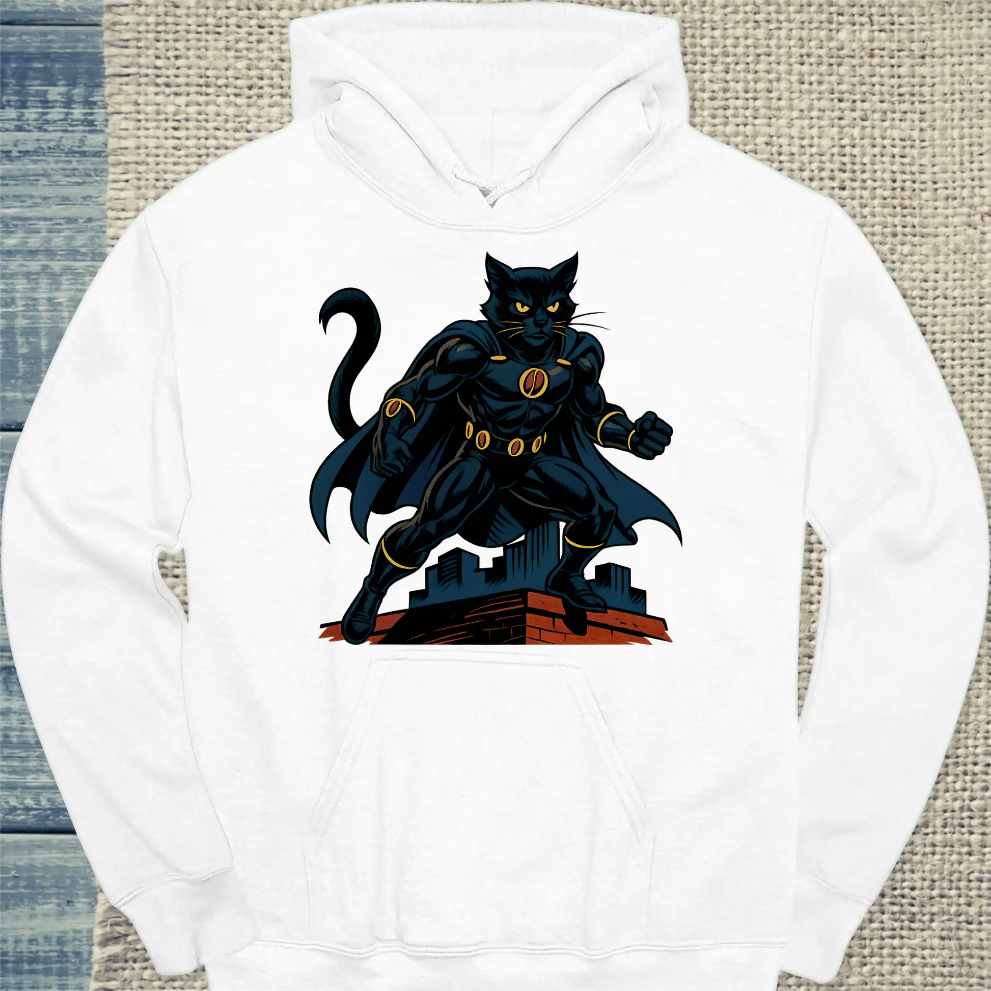 Hoodie - Espresso Panther - Superpfoten - Unisex - Superpfoten Weiß