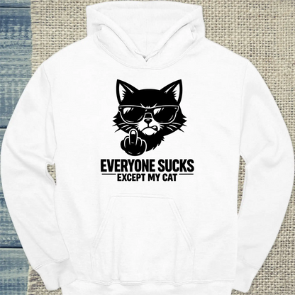 Hoodie - EXCEPT MY CAT - Unisex - Katze Weiß