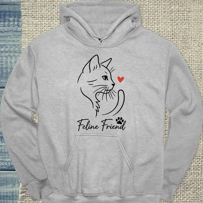 Hoodie - Feline Friend - Unisex - Katze Grau