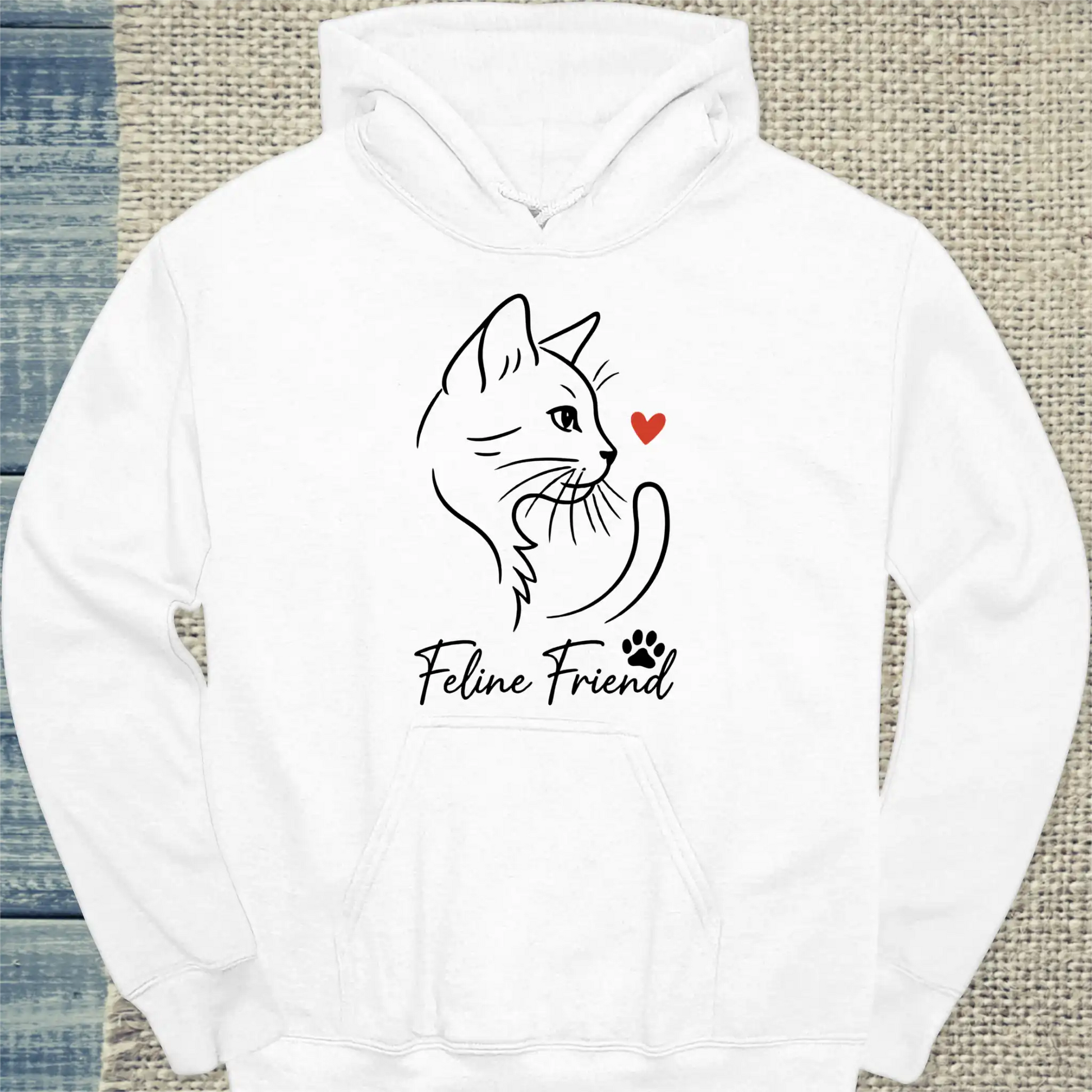 Hoodie - Feline Friend - Unisex - Katze Weiß