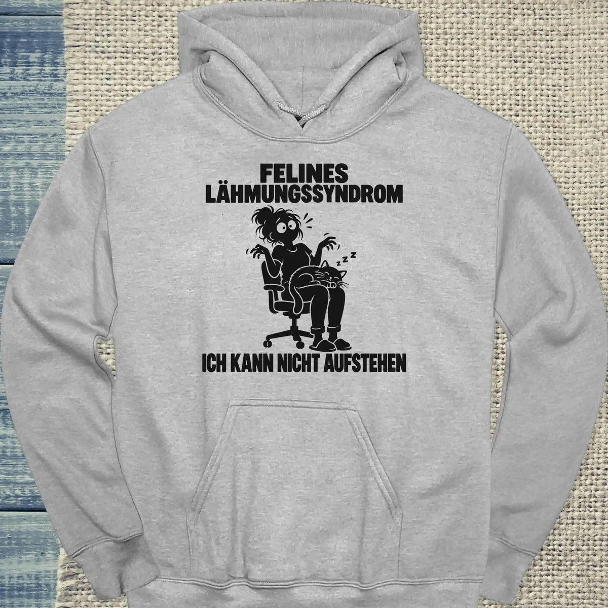 Hoodie - FELINES LÄHMUNGSSYNDROM - Unisex - Katze Grau