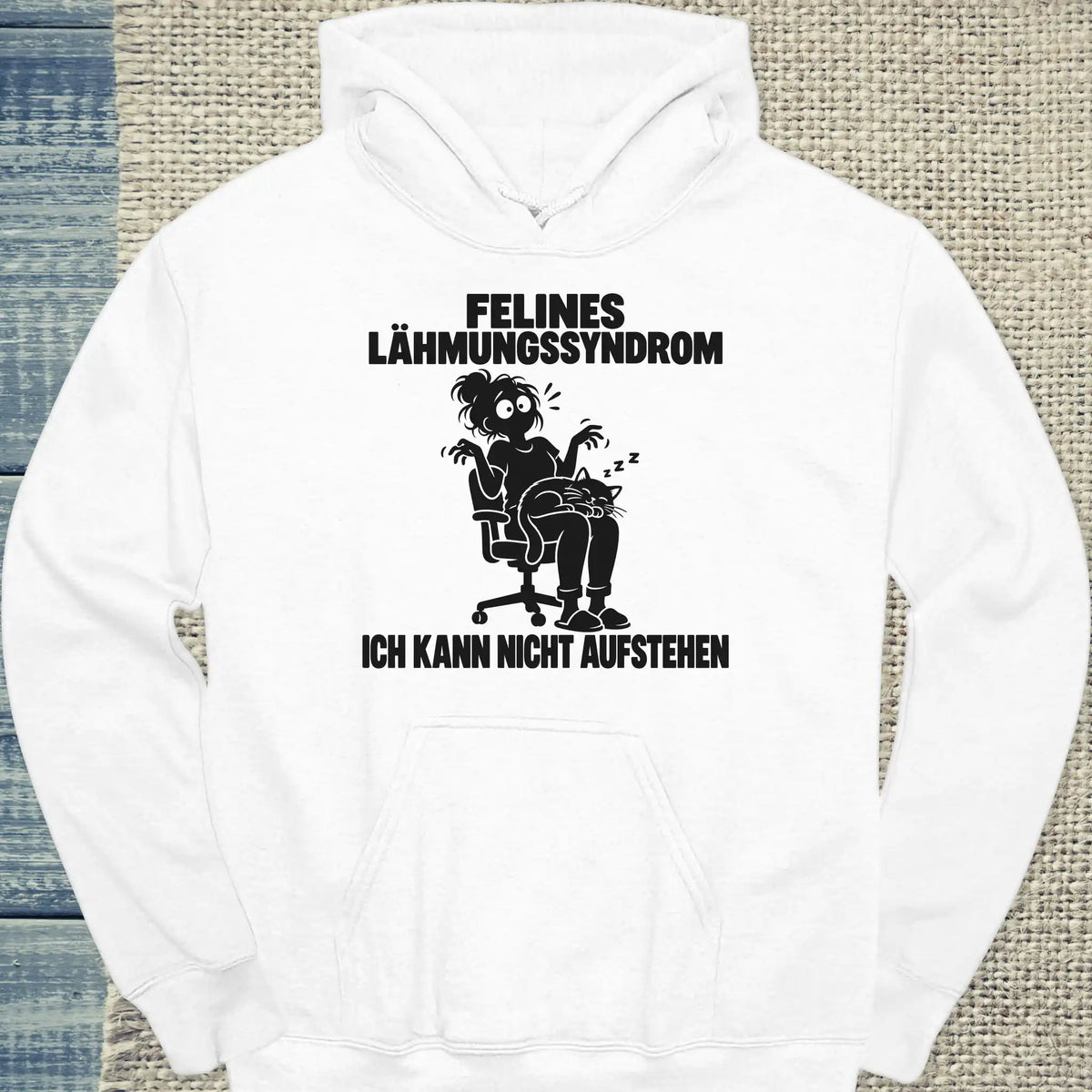 Hoodie - FELINES LÄHMUNGSSYNDROM - Unisex - Katze Weiß