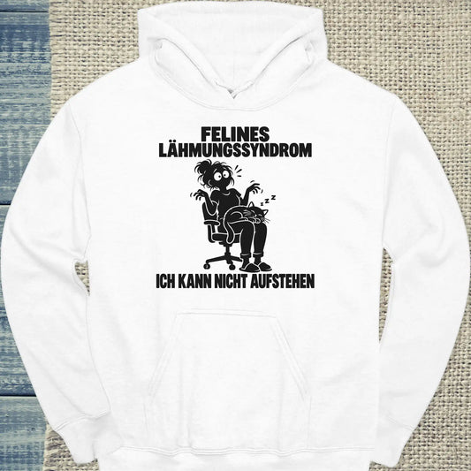 Hoodie - FELINES LÄHMUNGSSYNDROM - Unisex - Katze Weiß
