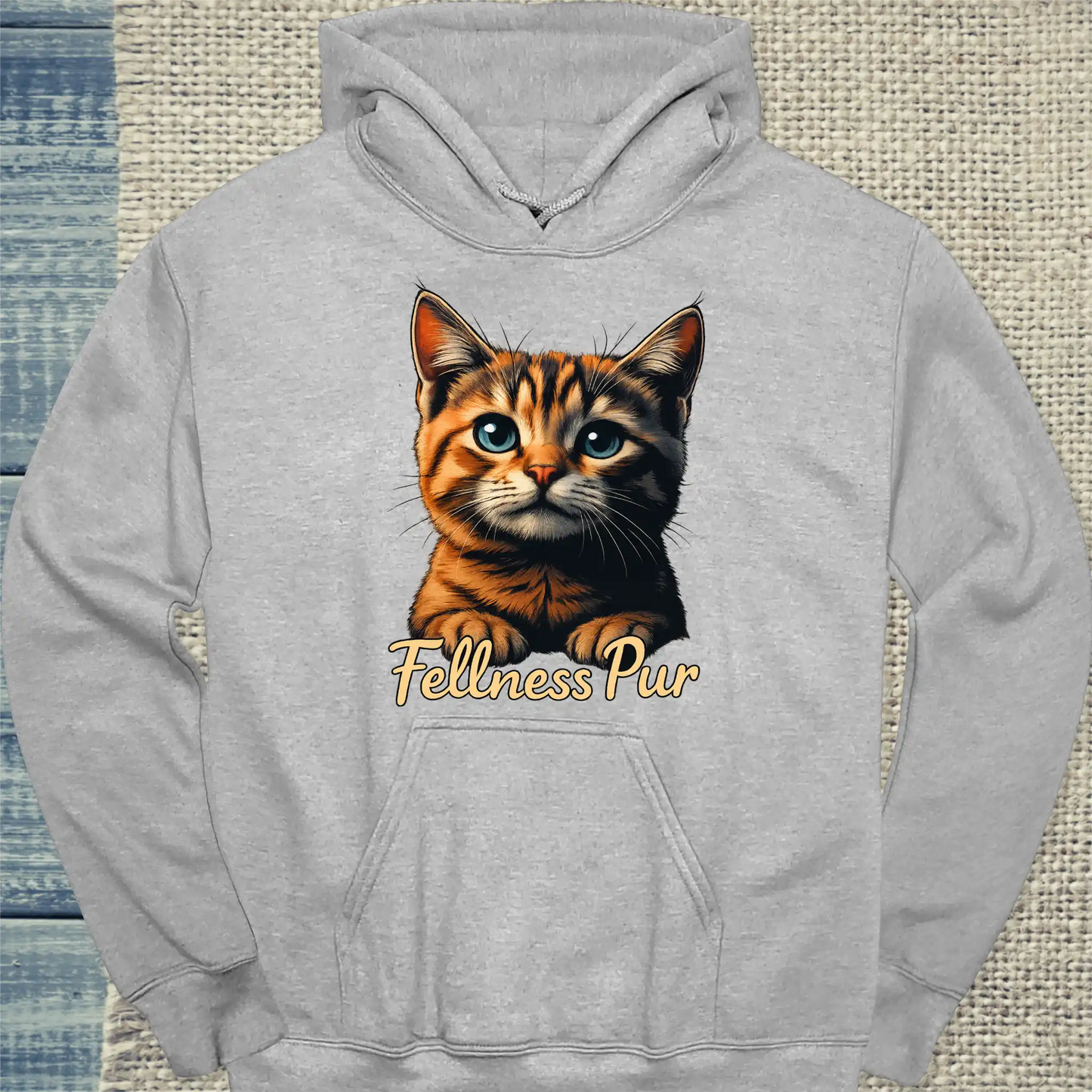 Hoodie - Fellness pur - Sweety - Unisex - Katze Grau