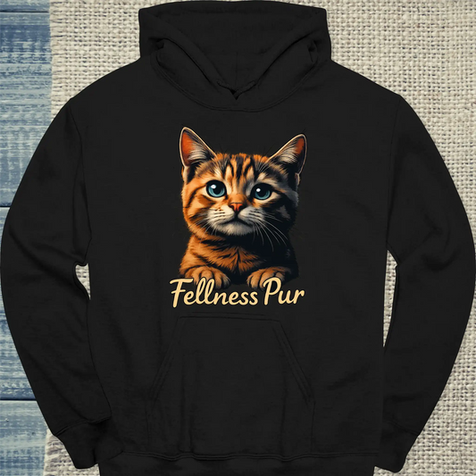 Hoodie - Fellness pur - Sweety - Unisex - Katze Schwarz