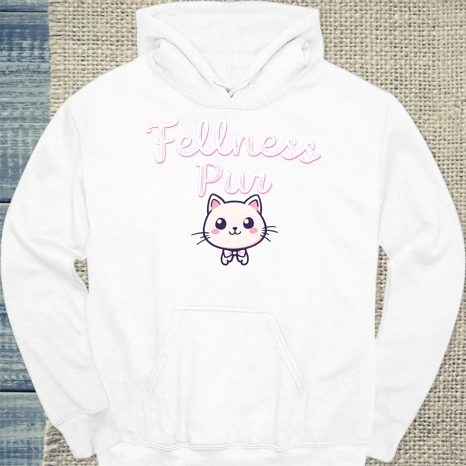 Hoodie - Fellness pur - Unisex - Katze Weiß