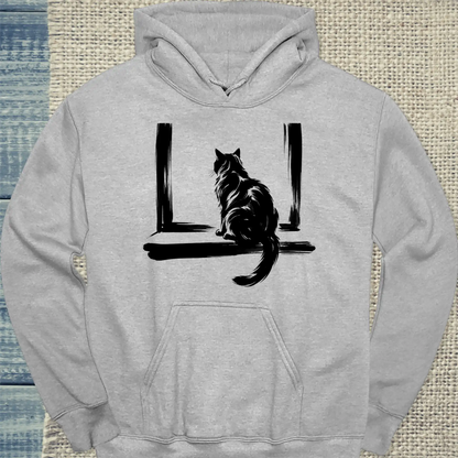 Hoodie - Fernweh - Unisex - Katze Grau