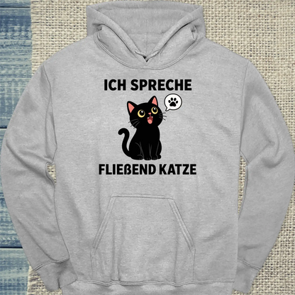 Hoodie - Fließend Katze - Unisex - Katze Grau
