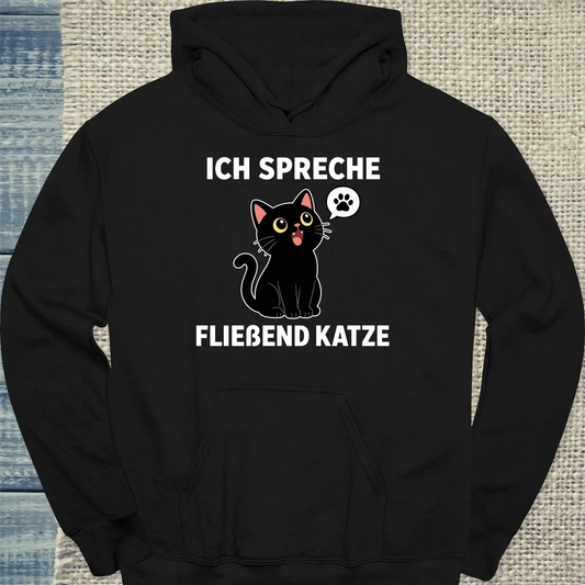 Hoodie - Fließend Katze - Unisex - Katze Schwarz