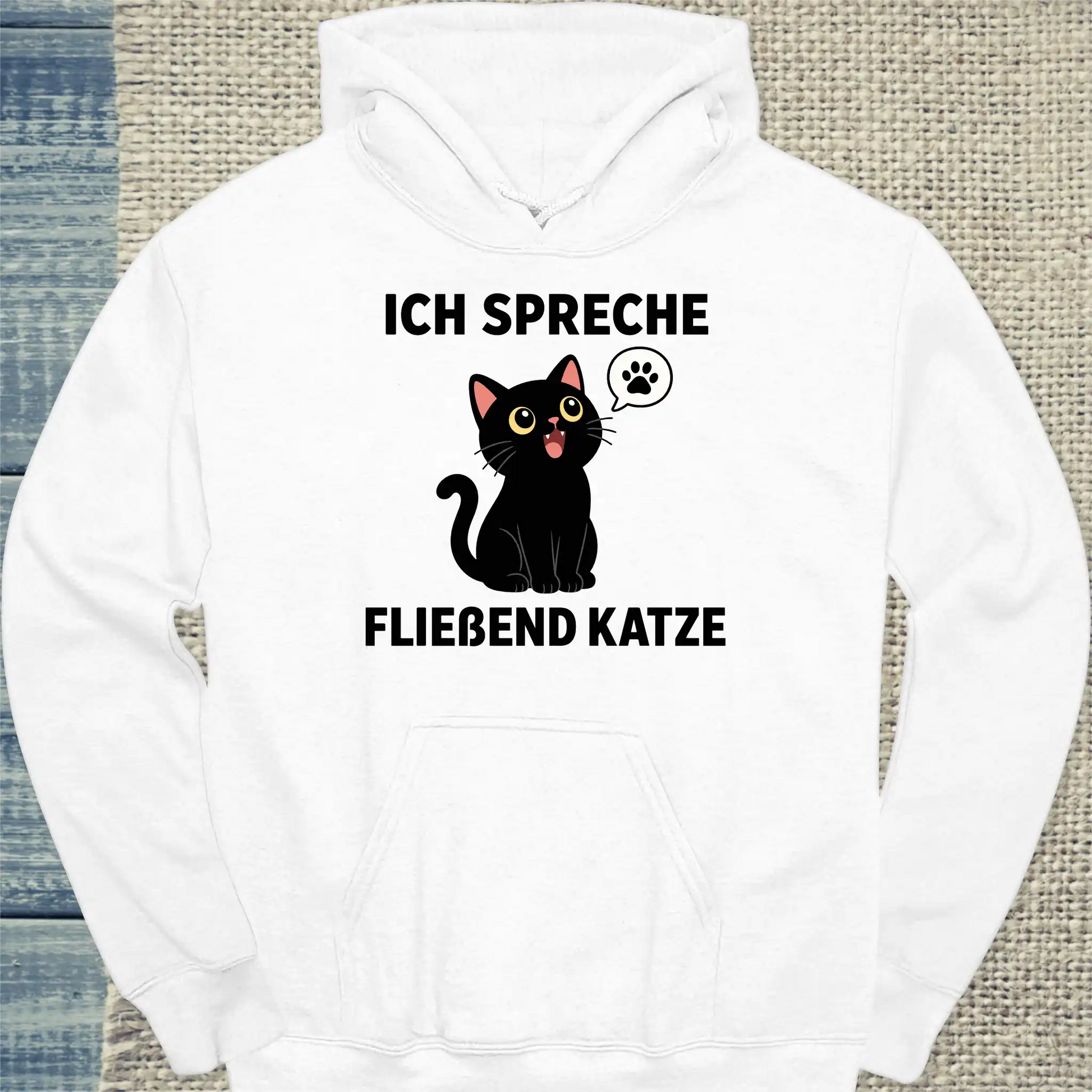 Hoodie - Fließend Katze - Unisex - Katze Weiß
