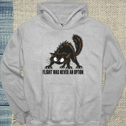 Hoodie - Flight was never an option - Unisex - Katze Grau