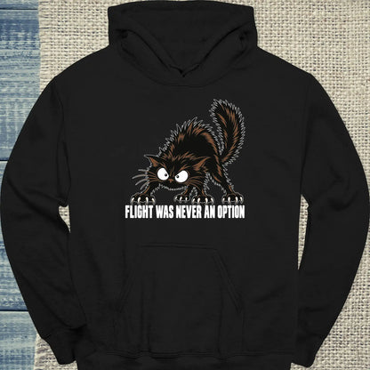 Hoodie - Flight was never an option - Unisex - Katze Schwarz