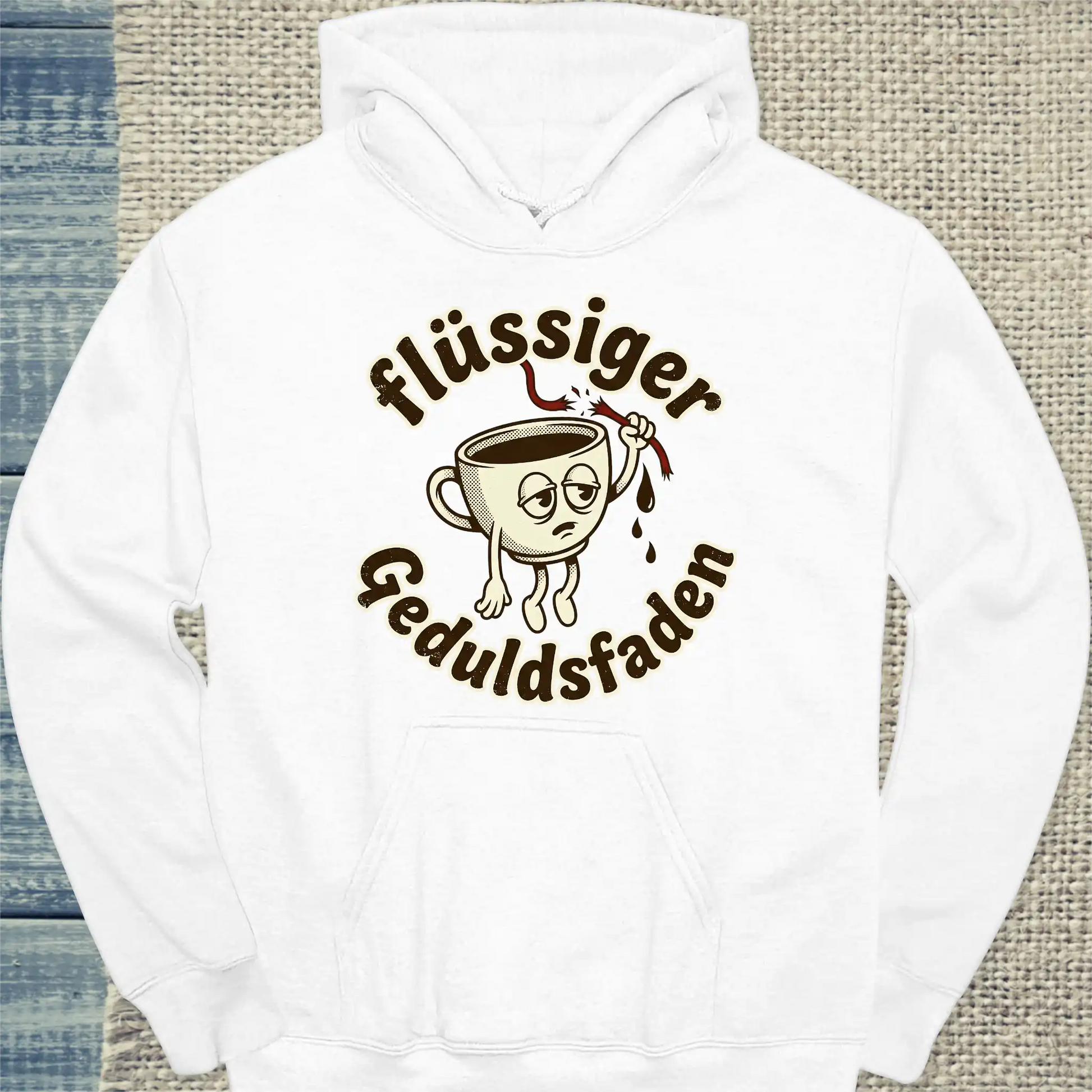 Hoodie - Flüssiger Geduldsfaden - Unisex - Kaffee Weiß