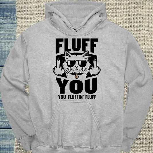 Hoodie - Fluff You - Unisex - Katze Grau