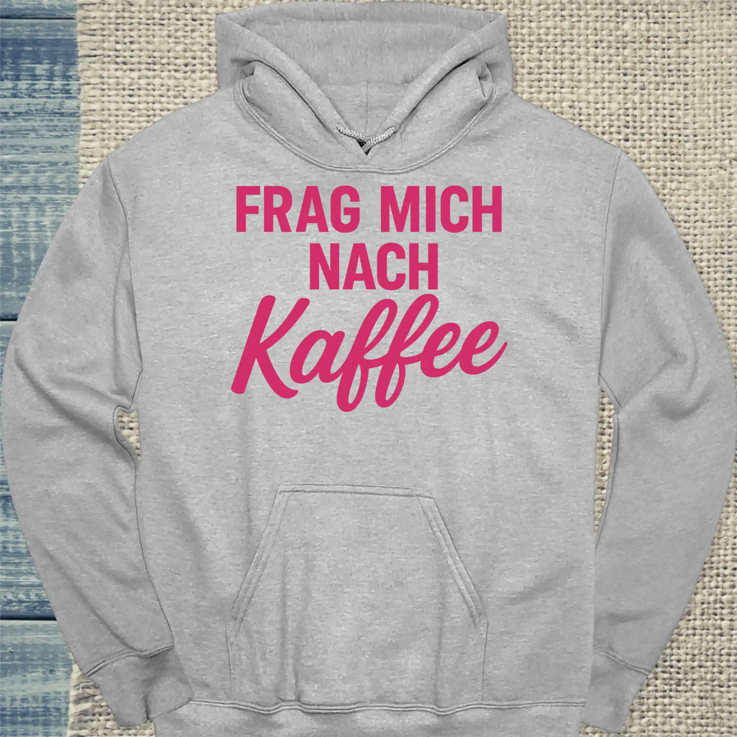 Hoodie - Frag mich nach Kaffee - Unisex - Kaffee Grau