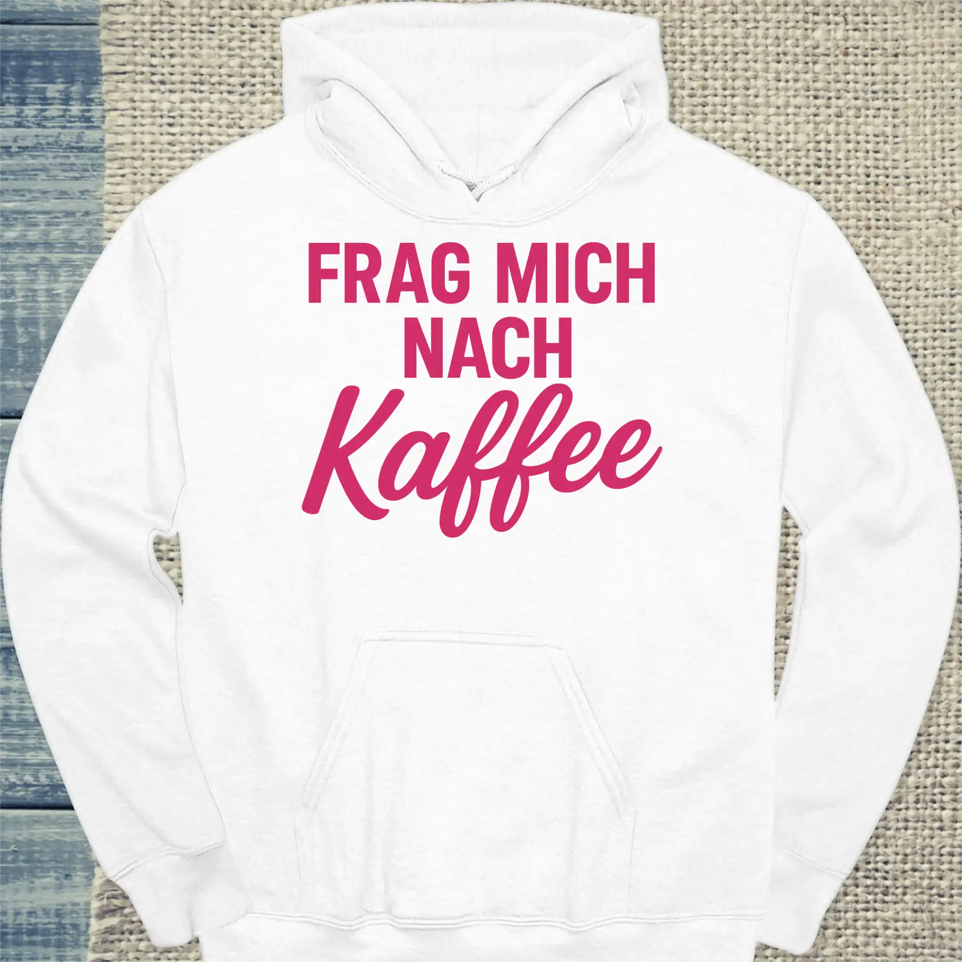 Hoodie - Frag mich nach Kaffee - Unisex - Kaffee Weiß