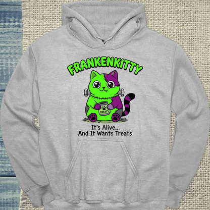 Hoodie - Frankenkitty - Unisex - Katze Grau