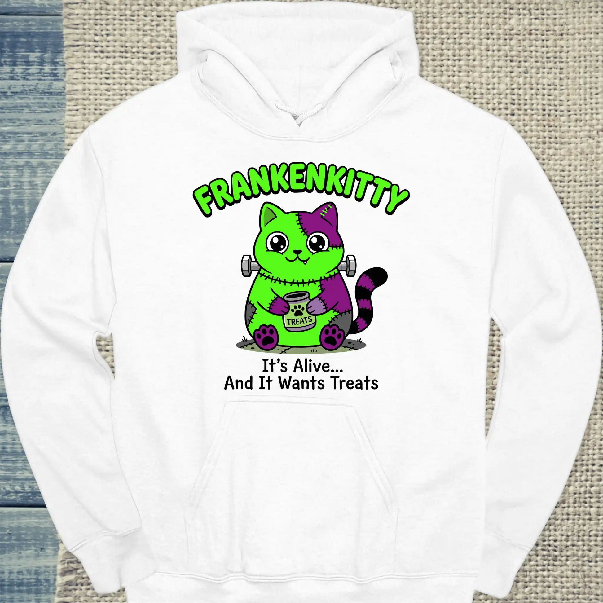 Hoodie - Frankenkitty - Unisex - Katze Weiß