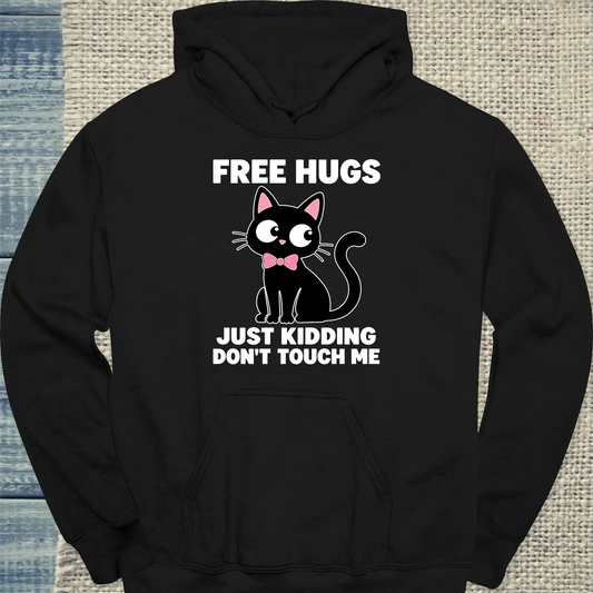 Hoodie - Free Hugs - Unisex - Katze Schwarz