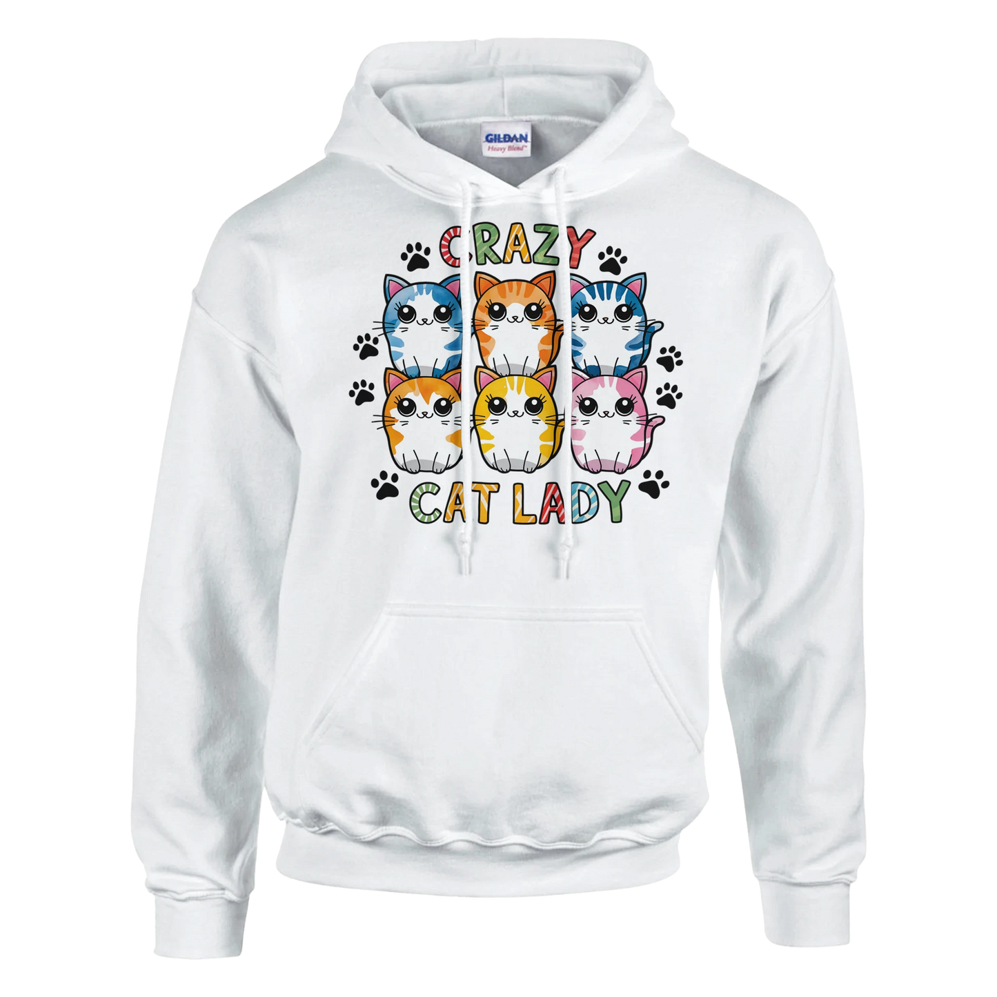 Hoodie - Für die Crazy Cat Lady - Unisex - Kaffee, Cat Lady Weiß