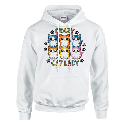Hoodie - Für die Crazy Cat Lady - Unisex - Kaffee, Cat Lady Weiß