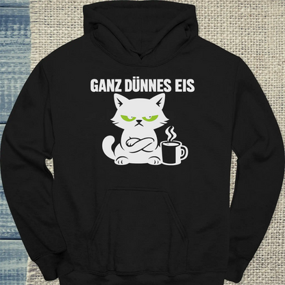 Hoodie - Ganz dünnes Eis - Unisex - Katze & Kaffee Schwarz