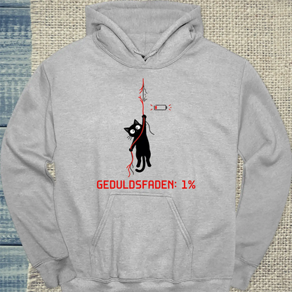 Hoodie - Geduldsfaden: 1% - Unisex - Katze Grau
