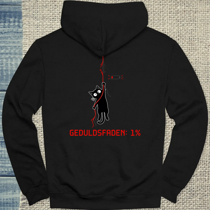 Hoodie - Geduldsfaden: 1% - Rücken - Unisex - Katze, Back Schwarz