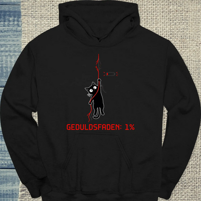Hoodie - Geduldsfaden: 1% - Unisex - Katze Schwarz