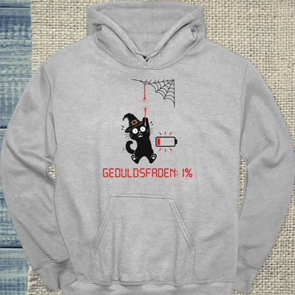 Hoodie - Geduldsfaden Halloween - Unisex - Katze, Halloween Grau