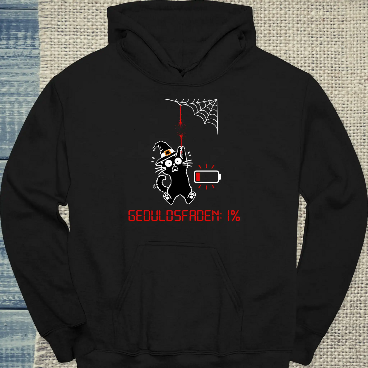 Hoodie - Geduldsfaden Halloween - Unisex - Katze, Halloween Schwarz