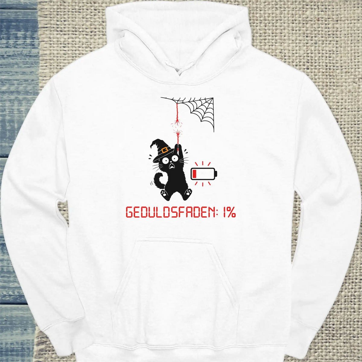 Hoodie - Geduldsfaden Halloween - Unisex - Katze, Halloween Weiß